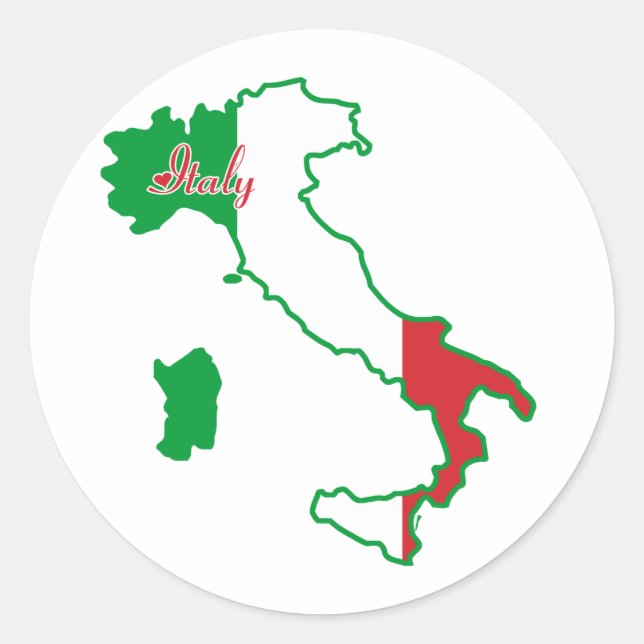 Italien-Aufkleber Runder Aufkleber (Vorderseite)