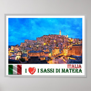 Italien - Basilicata - I Sassi di Matera - I Liebe Poster