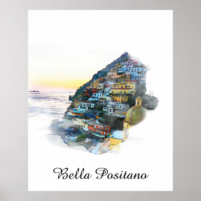 *~* Italien Bella Positano Italienische Sprache AP Poster (Vorne)