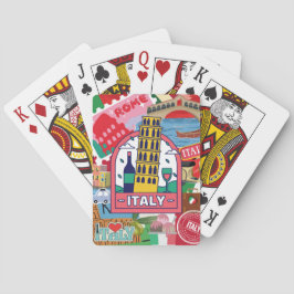 Italien - Briefmarke und Aufkleber Spielkarten