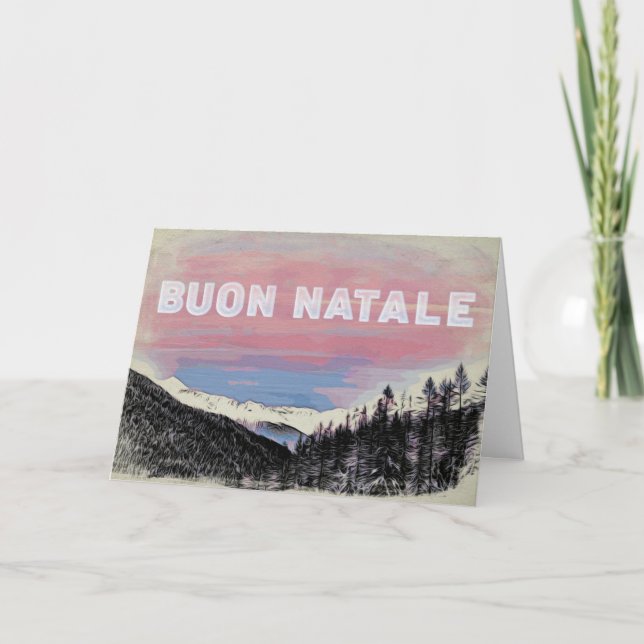 * Italien - Buon Natale Alpen Weihnachtskarte Karte (Vorderseite)