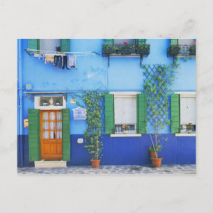 Italien, Burano. Ein farbenfrohes Haus in Burano i Postkarte