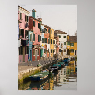 Italien, Burano. Farbige Häuser der Linie a Poster