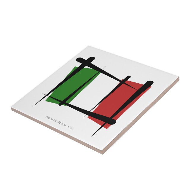 Italien-Bürsten-Flagge Fliese (Seite)