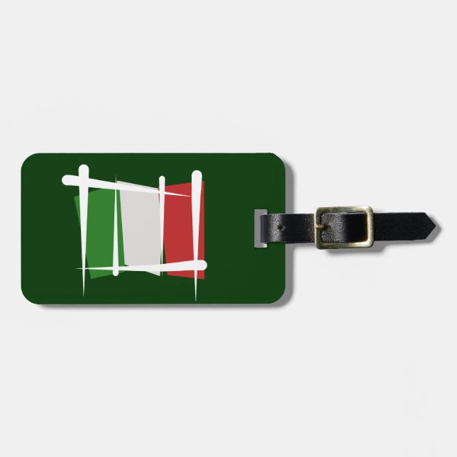 Italien-Bürsten-Flagge Gepäckanhänger (Vorderseite horizontal)