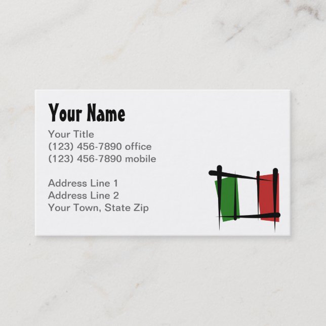 Italien-Bürsten-Flagge Visitenkarte (Vorderseite)