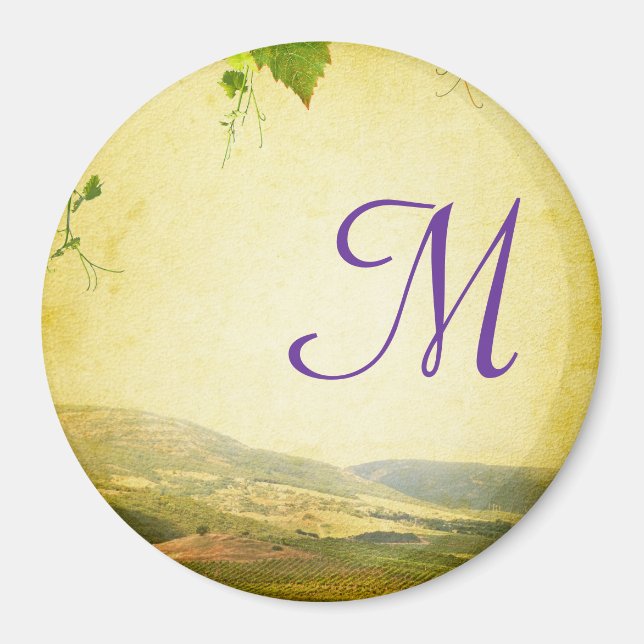 Italien Campagne vinification Monogramme Aimant in (Devant)