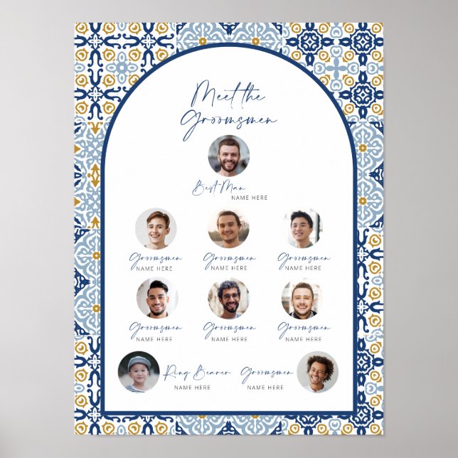 Italien Carrelage Groomsmen Introduction Poster (Devant)