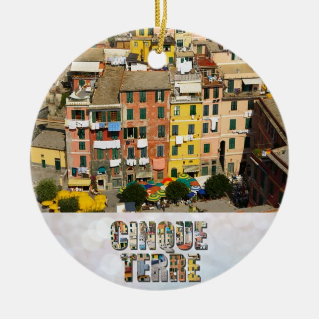 Italien Cinque Terre Vernazza Foto Keramik Ornament (Vorne)