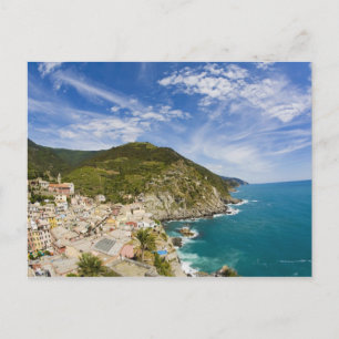 Italien, Cinque Terre, Vernazza, Hangstadt von 2 Postkarte