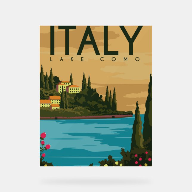 Italien Comer See Acrylschild (Vorderseite)