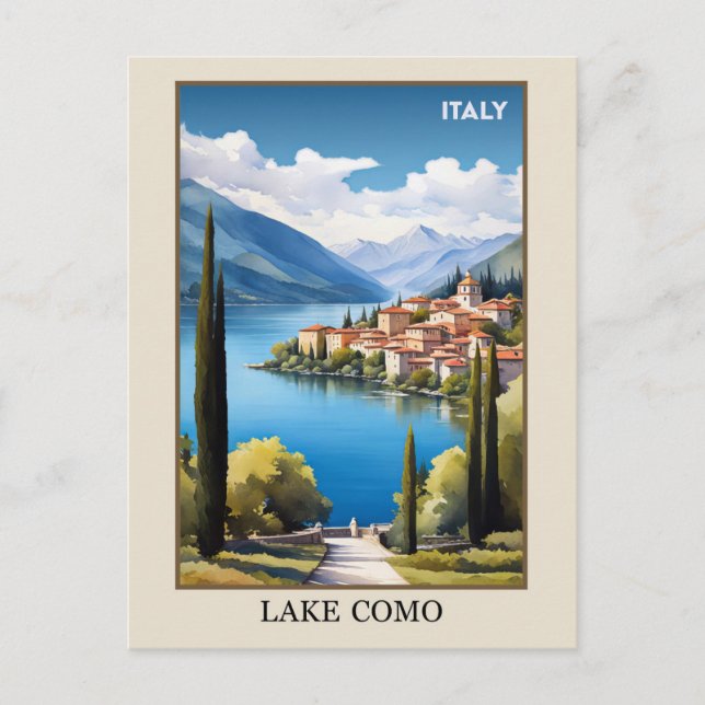 Italien Comer See Vintage Travel Postkarte (Vorderseite)