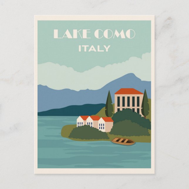 Italien Comer See Vintage Travel Postkarte (Vorderseite)