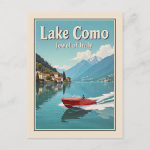 Italien Comer See Vintage Travel Postkarte