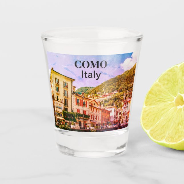 Italien Como Vintag Town Souvenir Schnapsglas (Vorderseite)