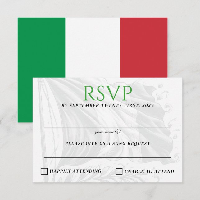 Italien Couple RSVP Karte (Vorne/Hinten)