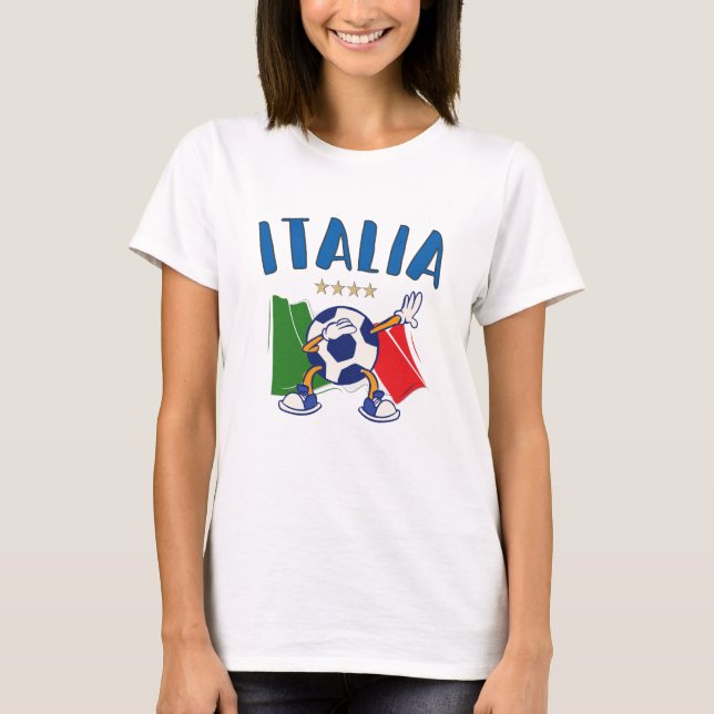 Italien - Dabbing Fußball-Flagge - 4 Sterne T-Shirt (Vorderseite)