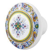 Italien Deruta Intricate Floral Motif Kabinettschr