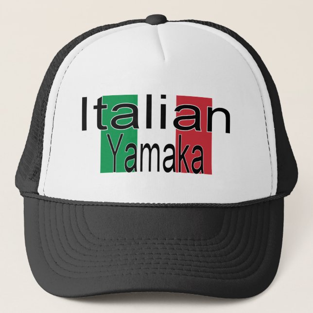 Italien drôle Yamaka de casquette (Devant)