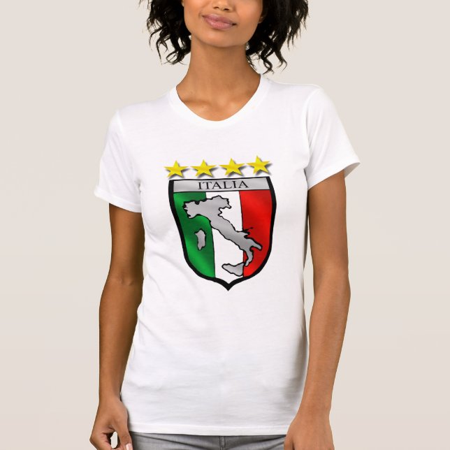Italien-Emblem-Fußball-Welt verficht Abzeichen T-Shirt (Vorderseite)