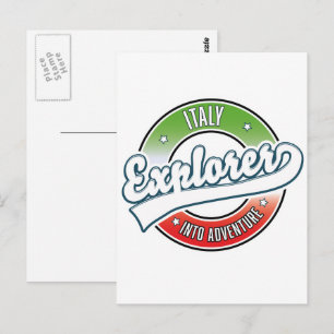 Italien-Entdecker-Logo für Abenteuer. Postkarte