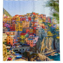 Italien Farbenfrohe Meereshäuser Malerei