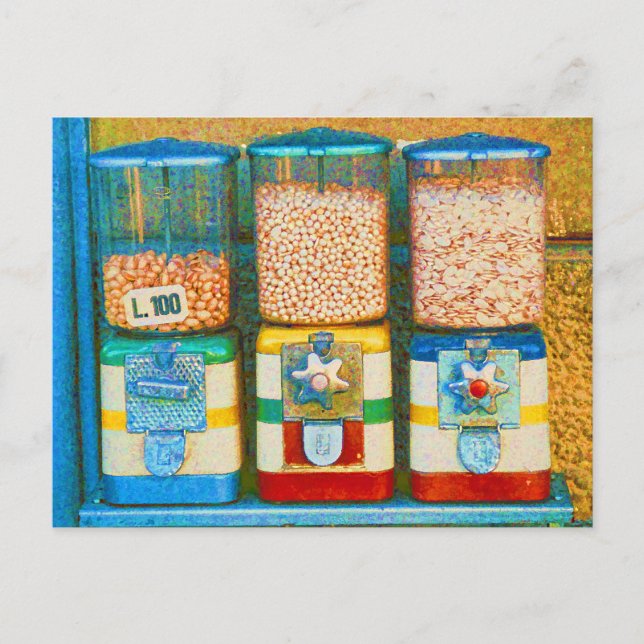Italien Farbenfrohe Retro Nut Dispensers aus den 5 Postkarte (Vorderseite)