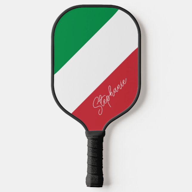 Italien Farbstreifen Personalisiert Pickleball Schläger (Rückseite)