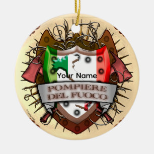 Italien Feuerwehrmann benutzerdefinierter Name Sch Keramik Ornament