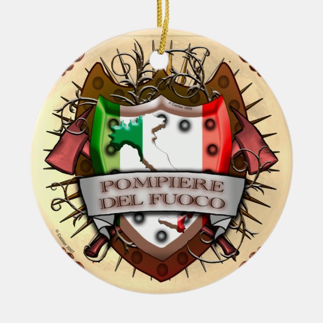 Italien Feuerwehrschiff individuelle Name Ornament (Vorne)