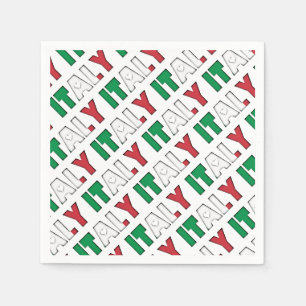 Italien Flag Farben Typografie Muster Herz Serviette