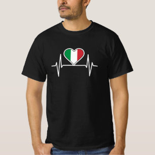 Italien - Flag Heartbeat T-Shirt