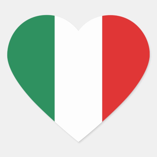 Italien-Flag-Heftpflaster Herz-Aufkleber (Vorderseite)
