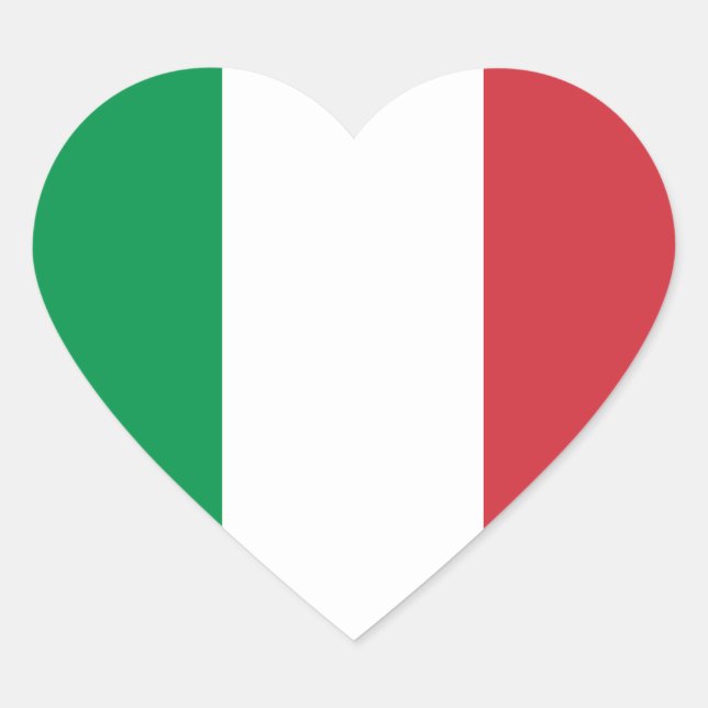 Italien-Flag-Heftpflaster Herz-Aufkleber (Vorderseite)