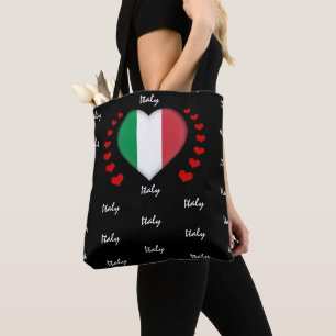Italien Flag & Herz Italienische Flagge Mode / Spo Tasche