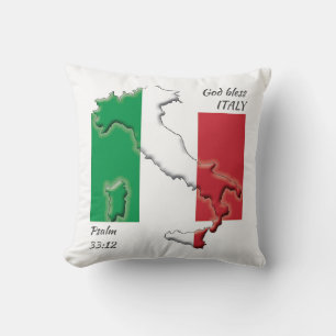 ITALIEN FLAG Patriotische Schrift Custom Kissen