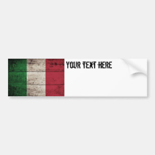Italien-Flagge auf altem hölzernem Korn Autoaufkleber