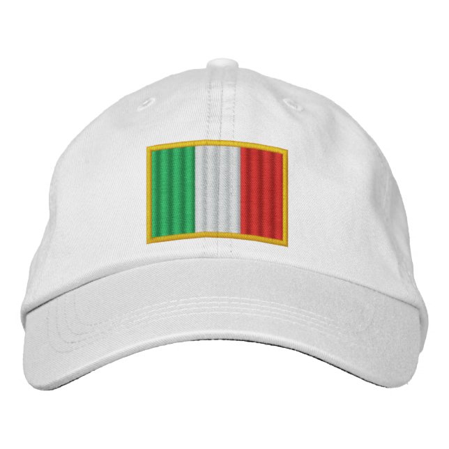 Italien-Flagge Bestickte Baseballkappe (Vorderseite)