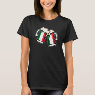 Italien-Flagge-Bierkrug Cooles italienisches Bier T-Shirt