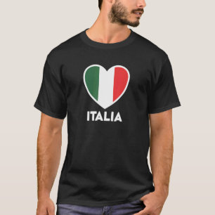 Italien-Flagge Herz Grün Weiß Rot T-Shirt