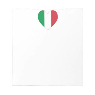 Italien-Flagge Herz rote Umrandung Notizblock