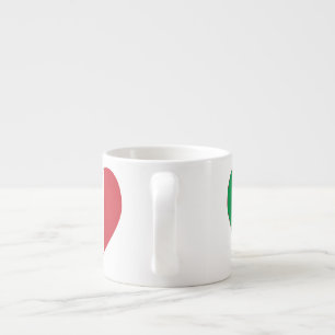 Italien-Flagge Herz Roter Rand Espressotasse