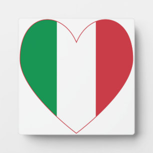 Italien-Flagge Herz Roter Rand Fotoplatte