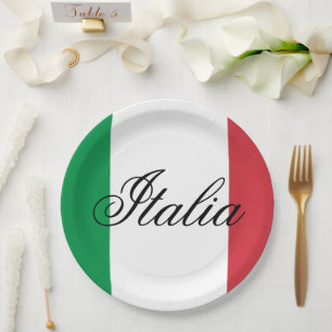 Italien-Flagge Italienischer Stolz Europa Land Pappteller