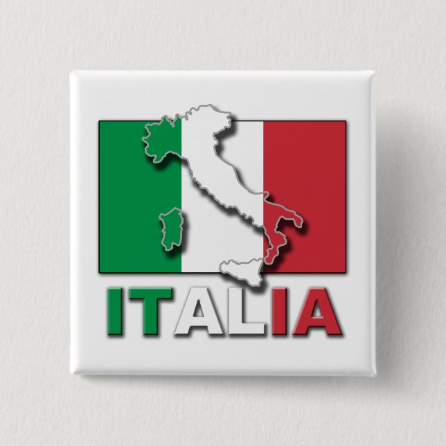 Italien Flagge Land Button (Vorderseite)