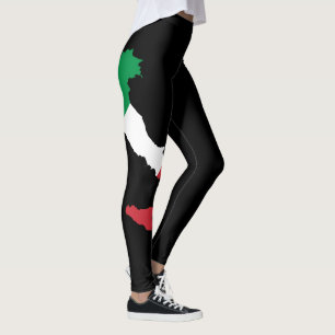 Italien-Flagge Leggings - Grün Weiß Rot Damen