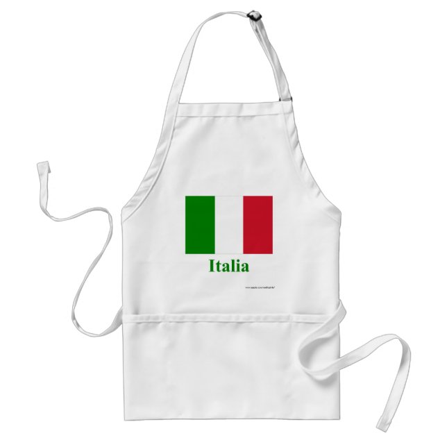 Italien-Flagge mit Namen auf italienisch Schürze (Vorne)