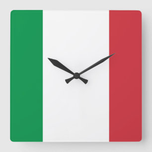 Italien-Flagge Quadratische Wanduhr