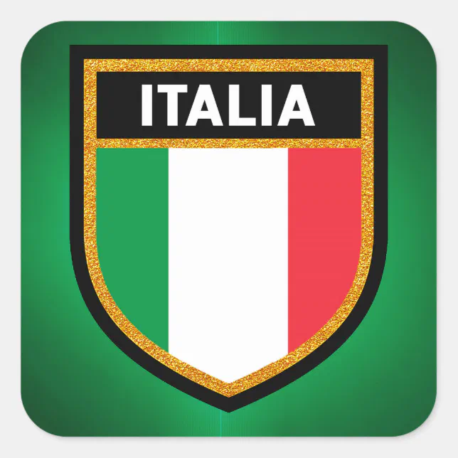 Italien-Flagge Quadratischer Aufkleber