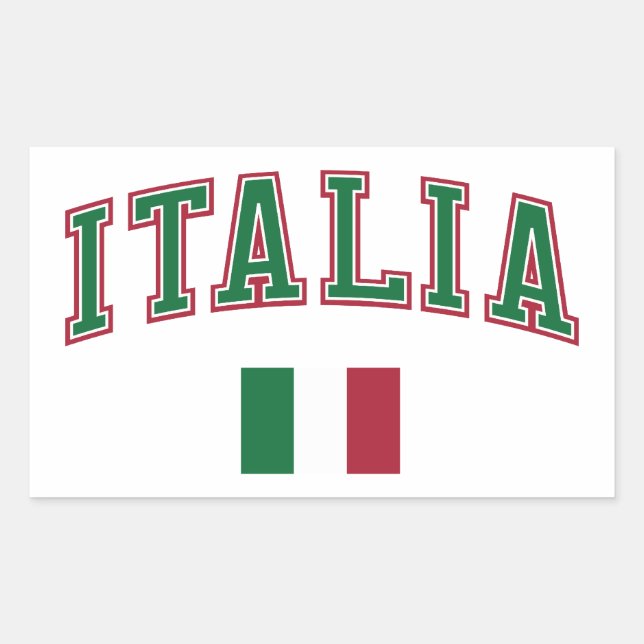Italien + Flagge Rechteckiger Aufkleber (Vorderseite)